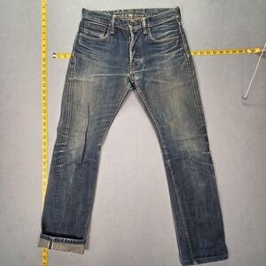 Pure Blue Japan Jeans Mens Blue Raw Selvedge Slub Made Japan Fits 28x28